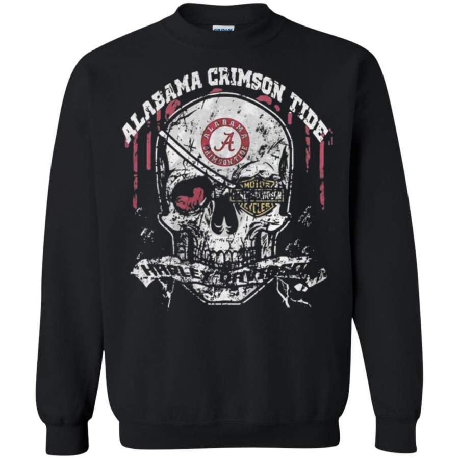 Skull Alabama Crimson Tide Harley Davidson Sweatshirt