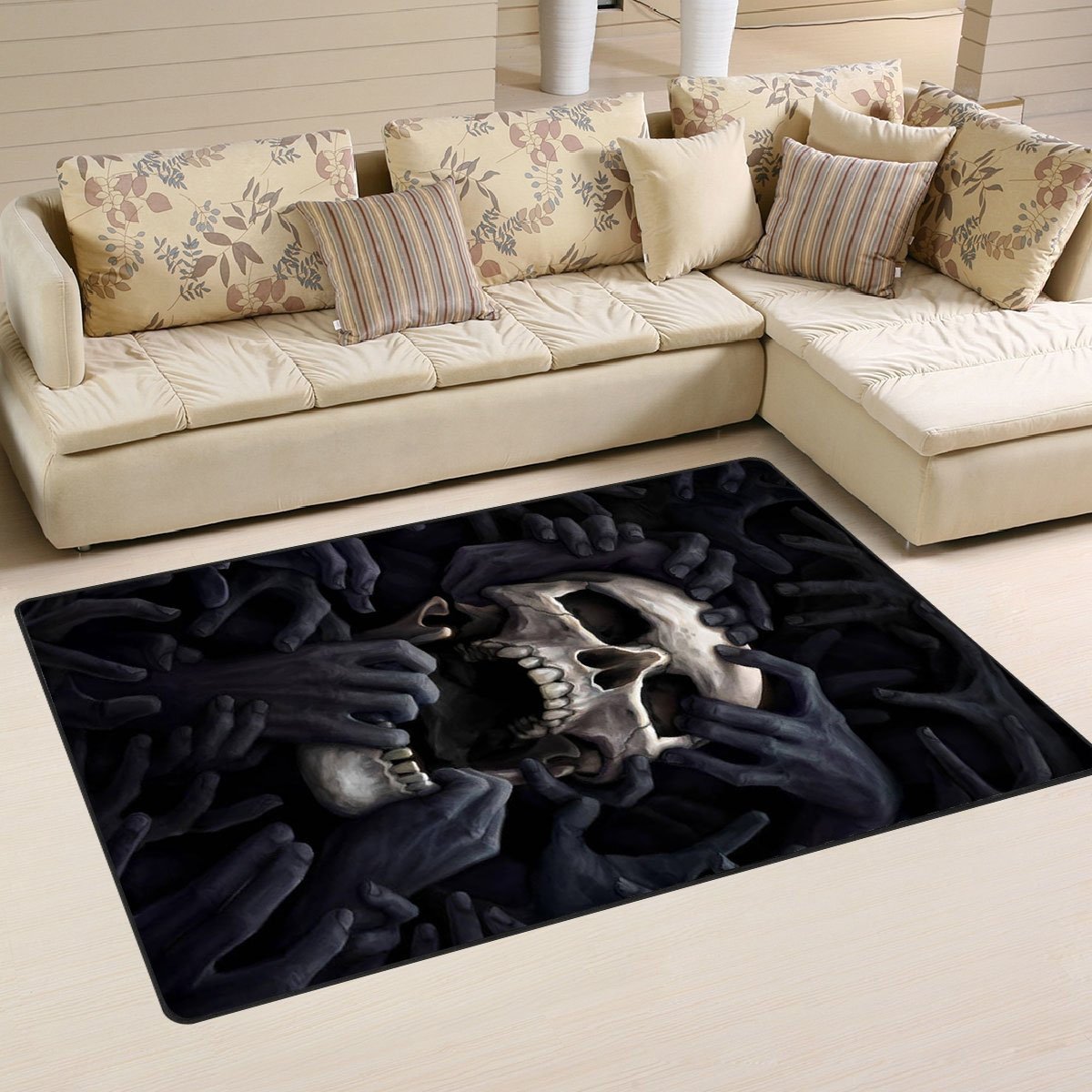 Skull Area Rectangle Rug