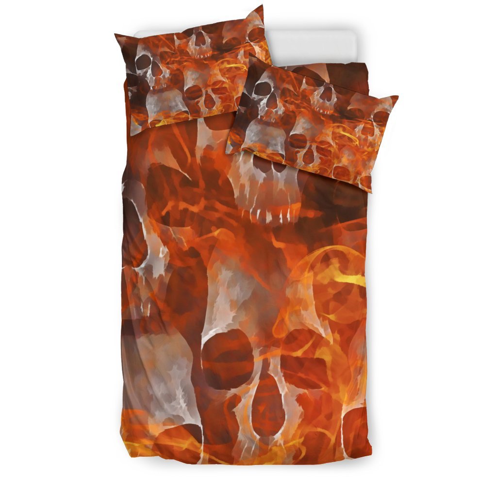 Skull Burning 3D Customized Duvet Cover Bedding Set