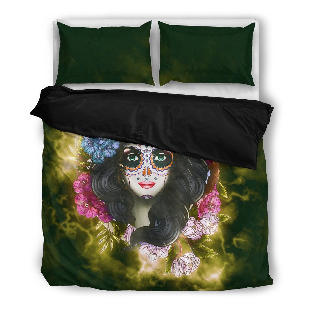 Skull Girl 3D Customized Duvet Cover Bedding Set