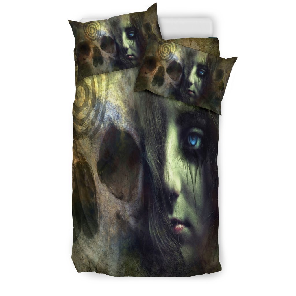 Skull Girl Fantasy 3D Customized Duvet Cover Bedding Set