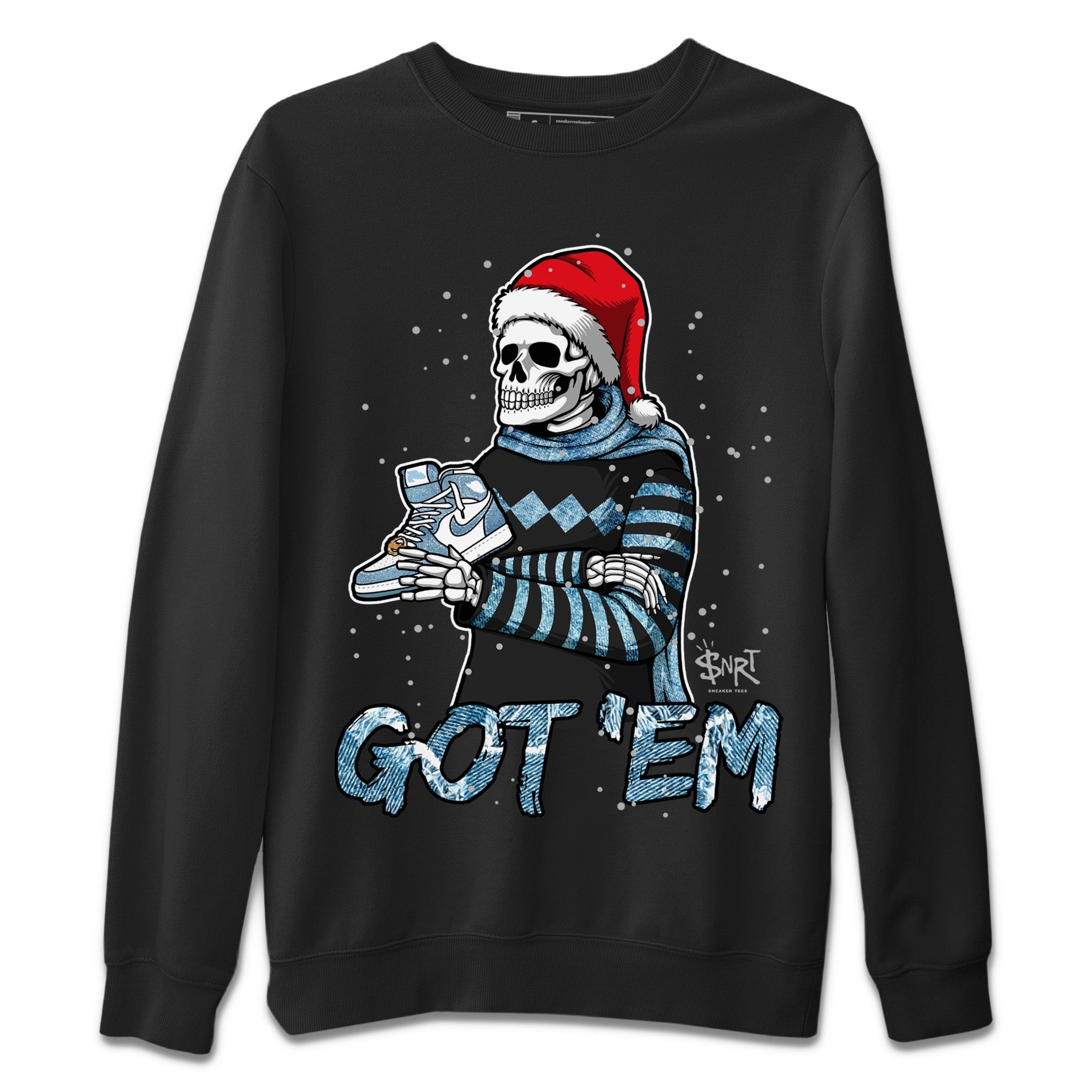 Skull Got Em Unisex Sweater – Air Jordan 1 Denim, Sneakers Matching Sweater
