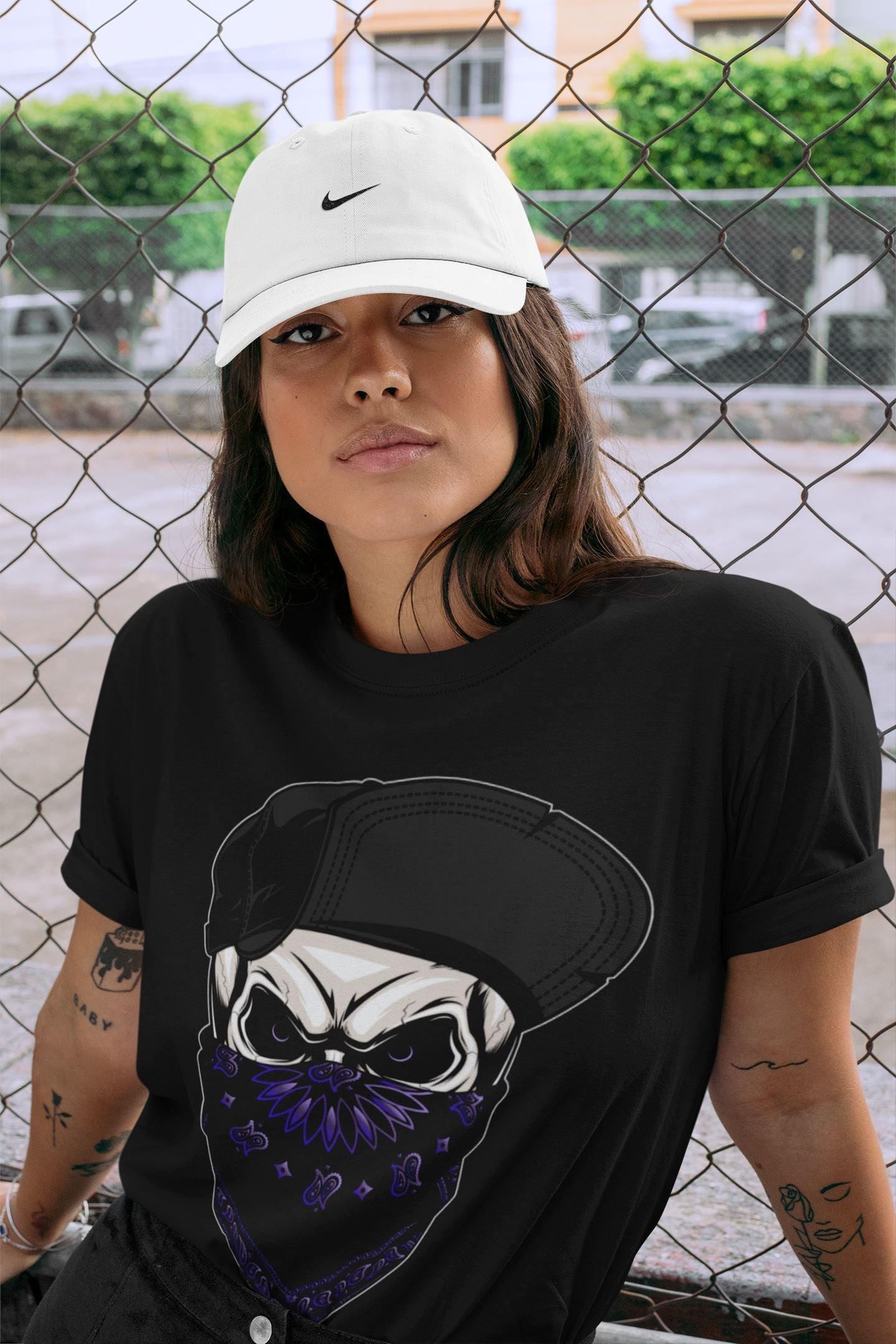 Skull Hat Unisex Sweater – Air Jordan 12 Dark Concord, Sneakers Matching Sweater