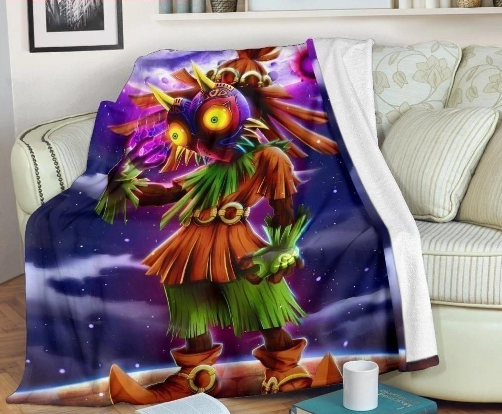 Skull Kid Majoras Sherpa Blanket Cozy Blanket Fleece Blanket
