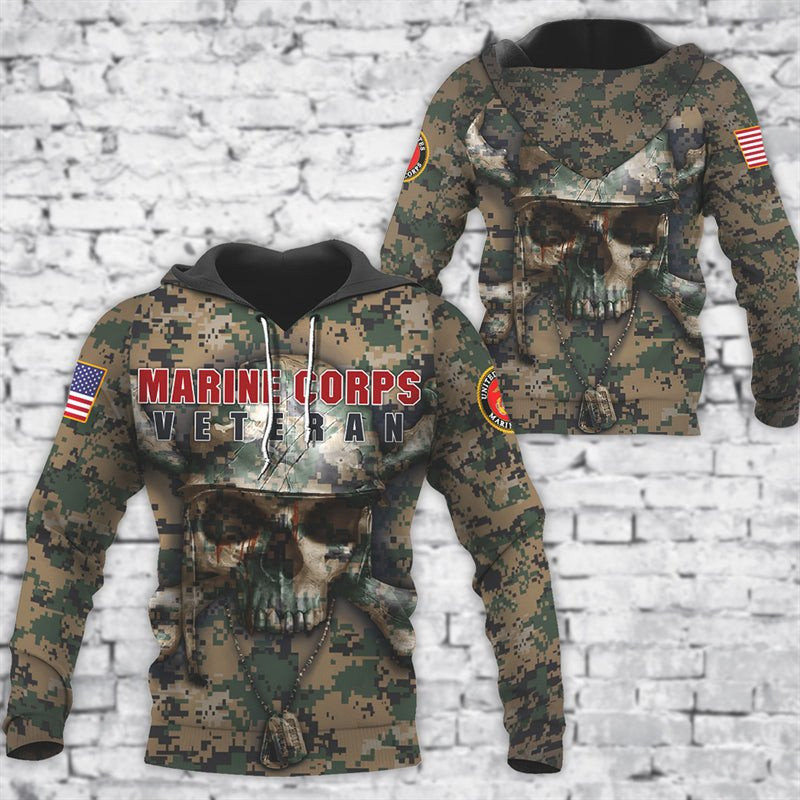 Skull Marine Corps Veteran Hoodie