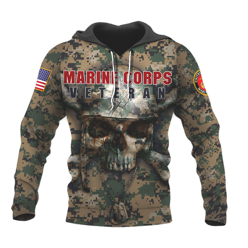 Skull Marine Corps Veteran Hoodie
