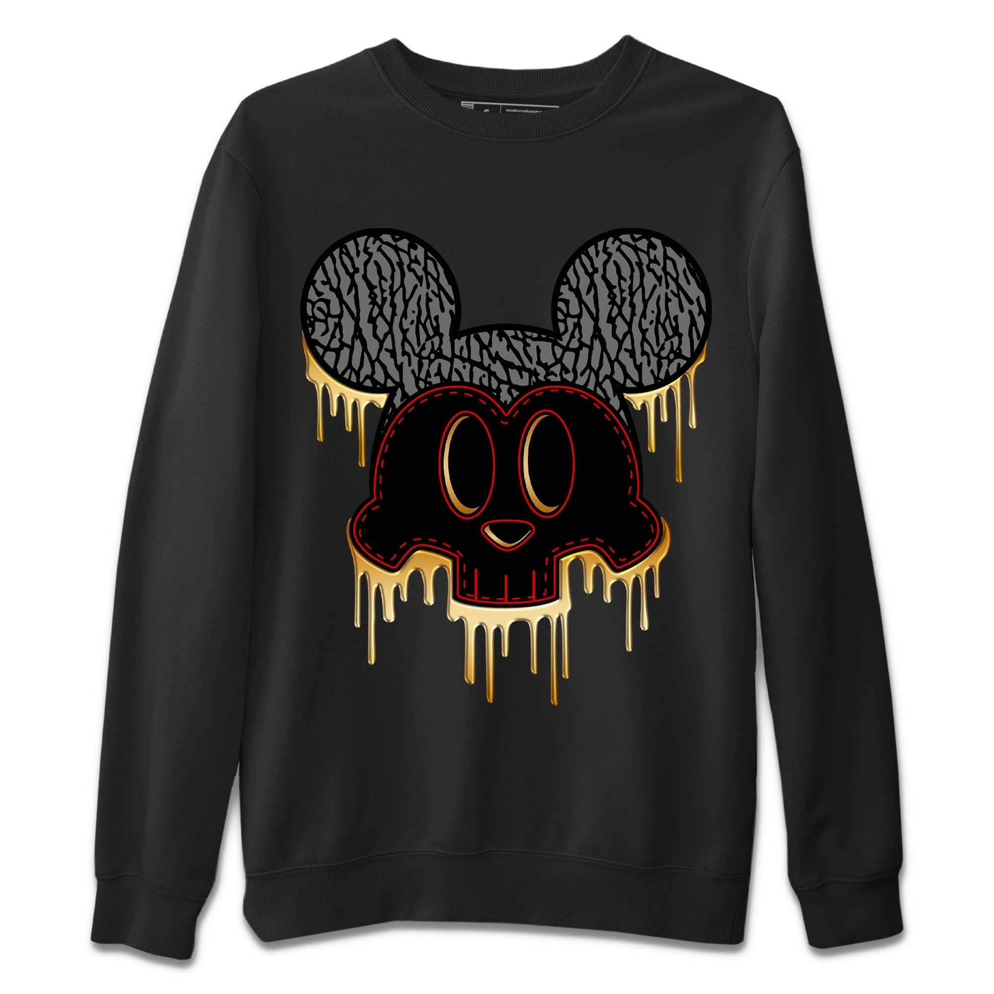 Skull Mouse Unisex Sweater – Air Jordan 3 Black Gold, Sneakers Matching Sweater