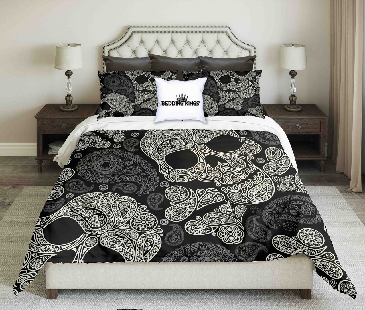 Skull Pattern Kings 3D Customized Duvet Cover Bedding Set