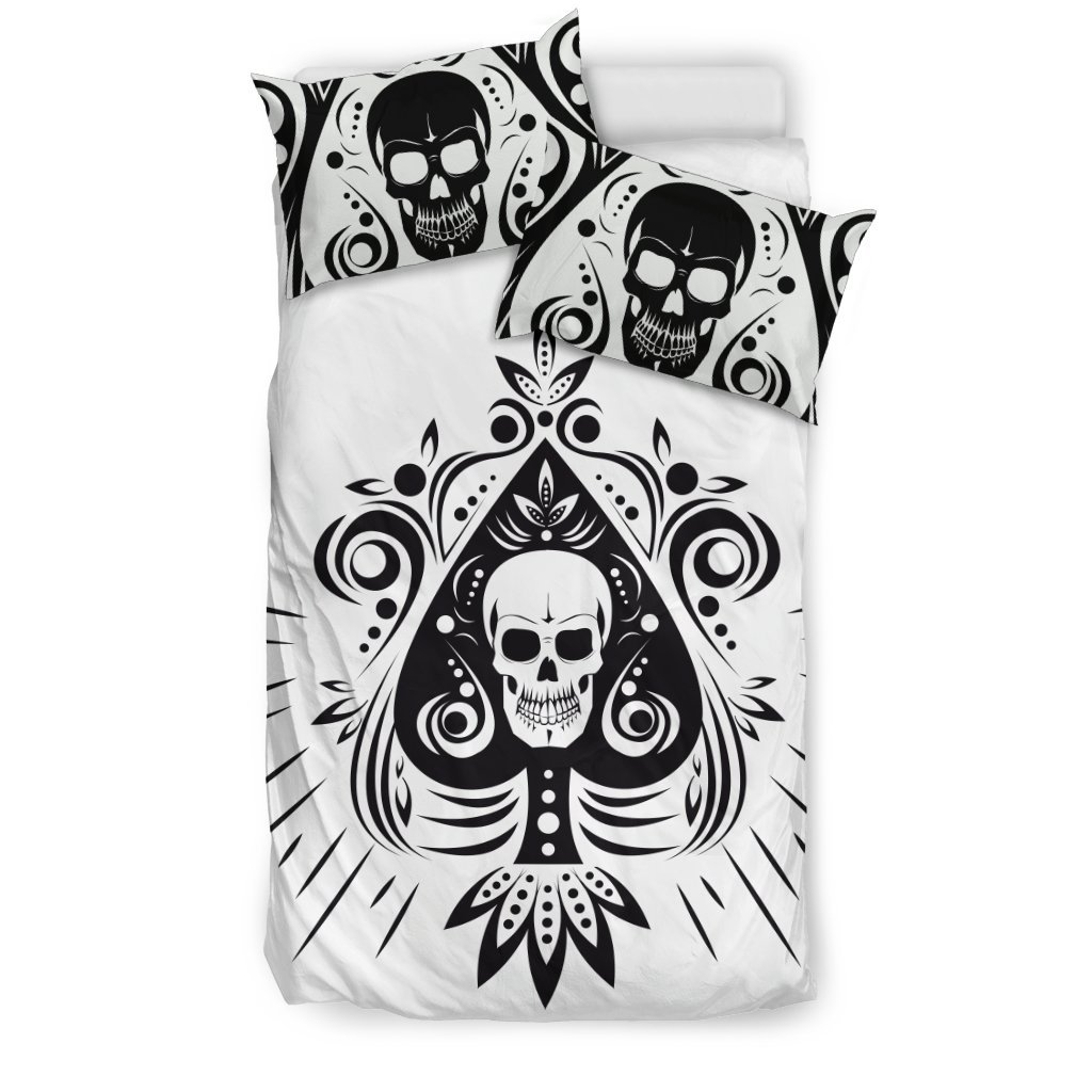Skull Tattoo Design Black White 3D Customized Duvet Cover Bedding Set