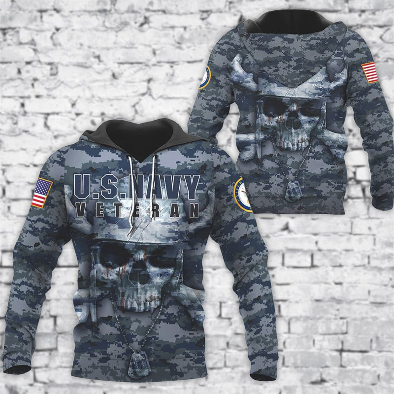 Skull U.S Navy Veteran Hoodie