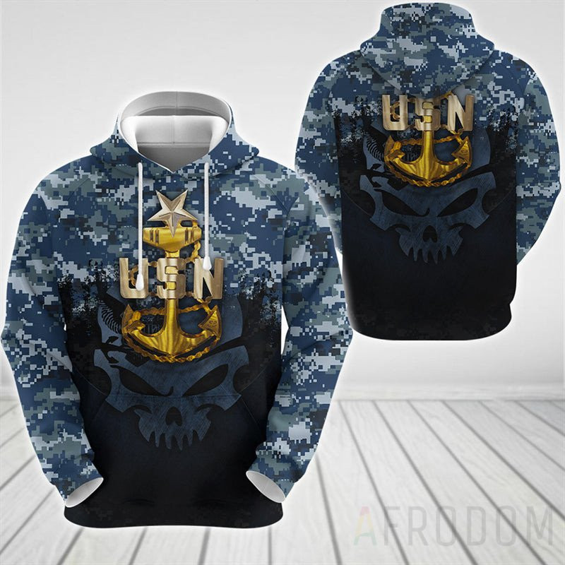Skull Usn Us Navy Hoodie