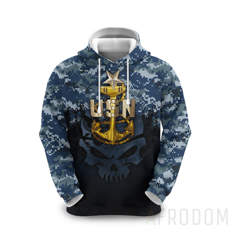 Skull Usn Us Navy Hoodie
