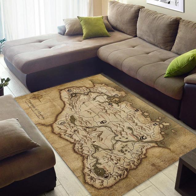 Skyrim Map Area Rectangle Rug