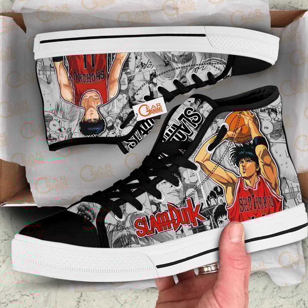 Slam Dunk Rukawa Kaede Manga Anime Custom High Top Shoes