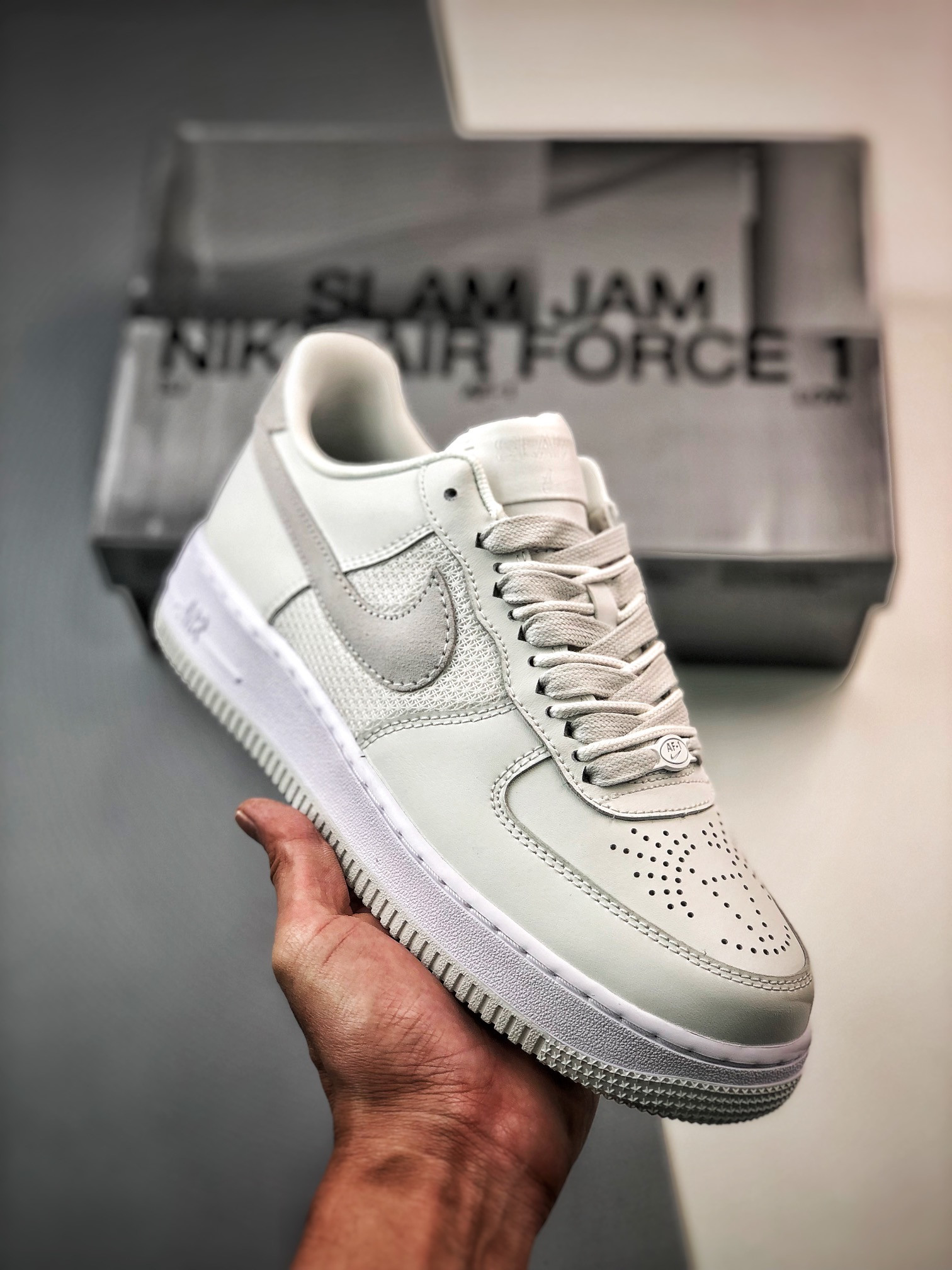 Slam Jam x Nike Air Force 1 Low “Triple White” For Sale