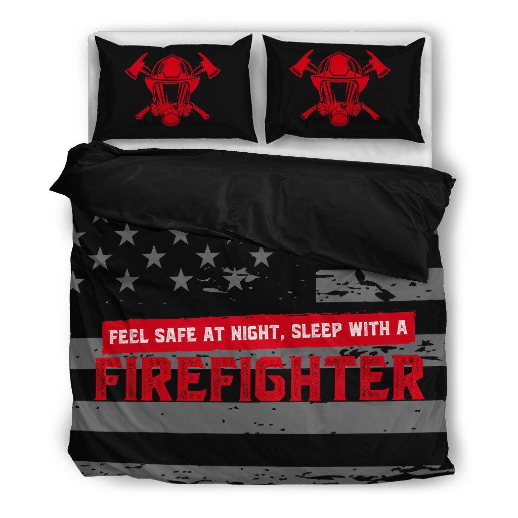 Sleep With A Firefighter 3D Customized Duvet Cover Bedding Set