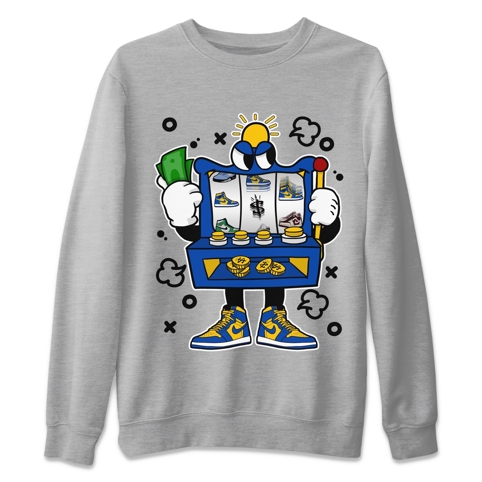 Slot Machine Unisex Sweater – Air Jordan 1 Game Royal Varsity Maize, Sneakers Matching Sweater