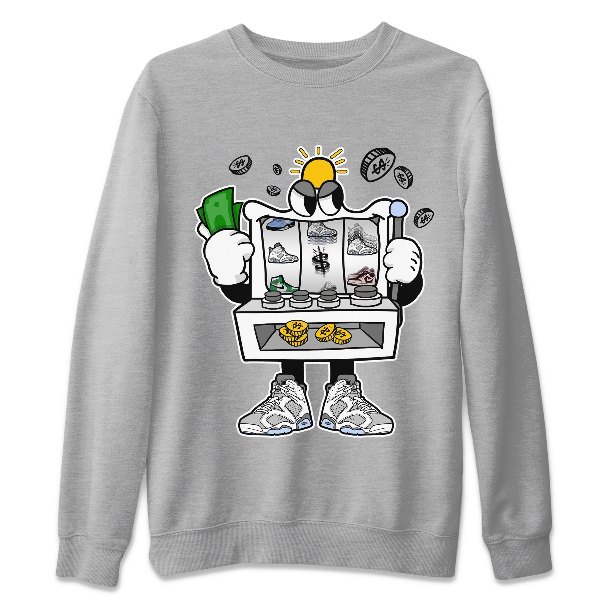 Slot Machine Unisex Sweater – Air Jordan 6 Cool Grey, Sneakers Matching Sweater