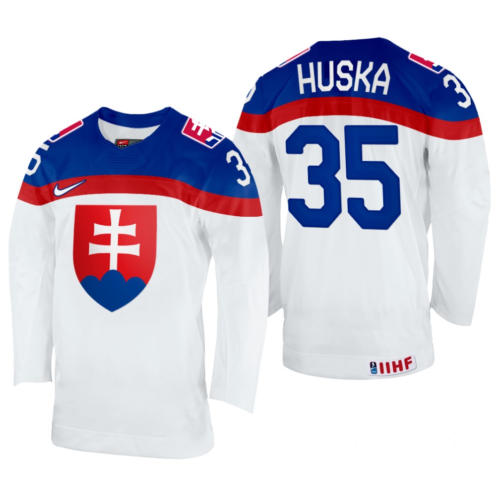 Slovakia Adam Huska 2022 IIHF World Championship White #35 Jersey Home