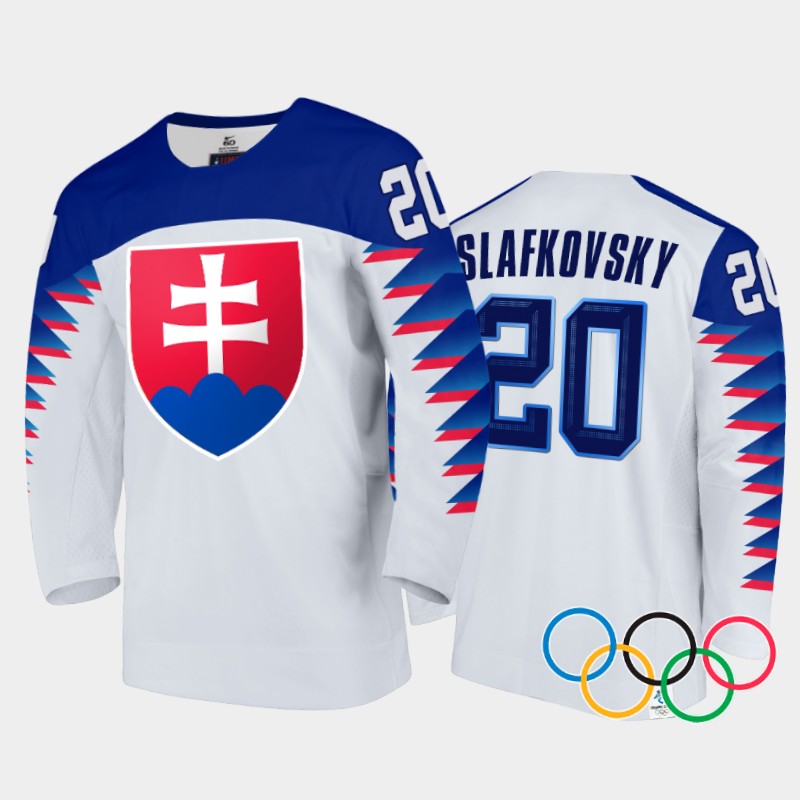 Slovakia Juraj Slafkovsky 2022 Winter Olympics MVP White #20 Jersey