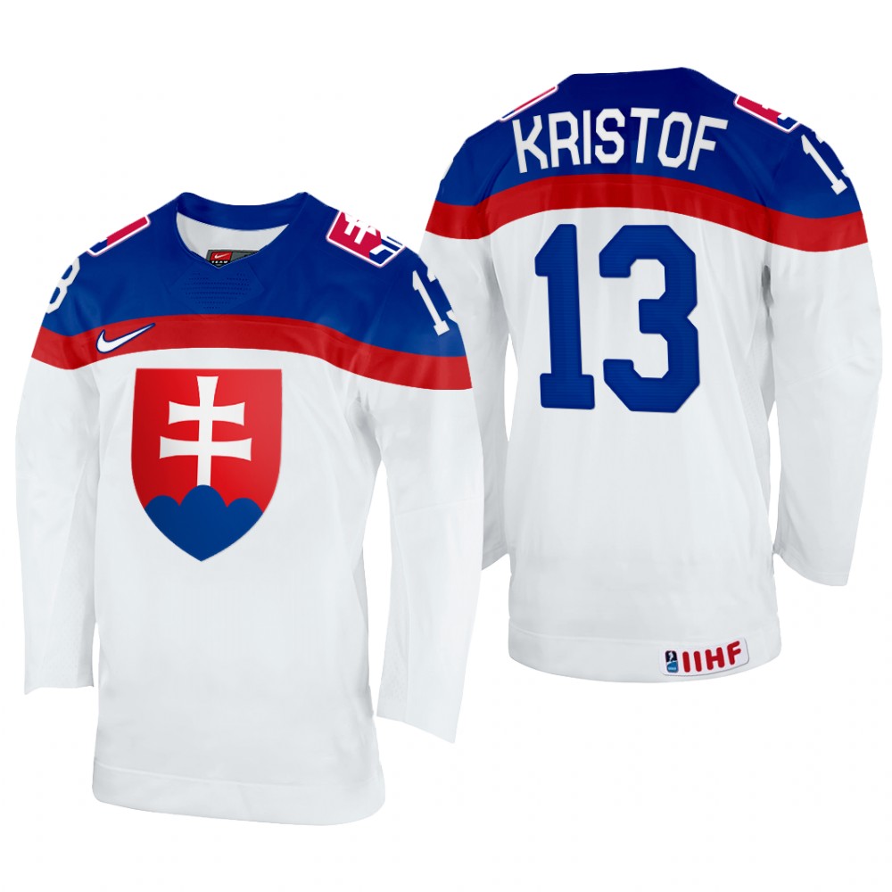 Slovakia Michal Kristof 2022 IIHF World Championship White #13 Jersey Home