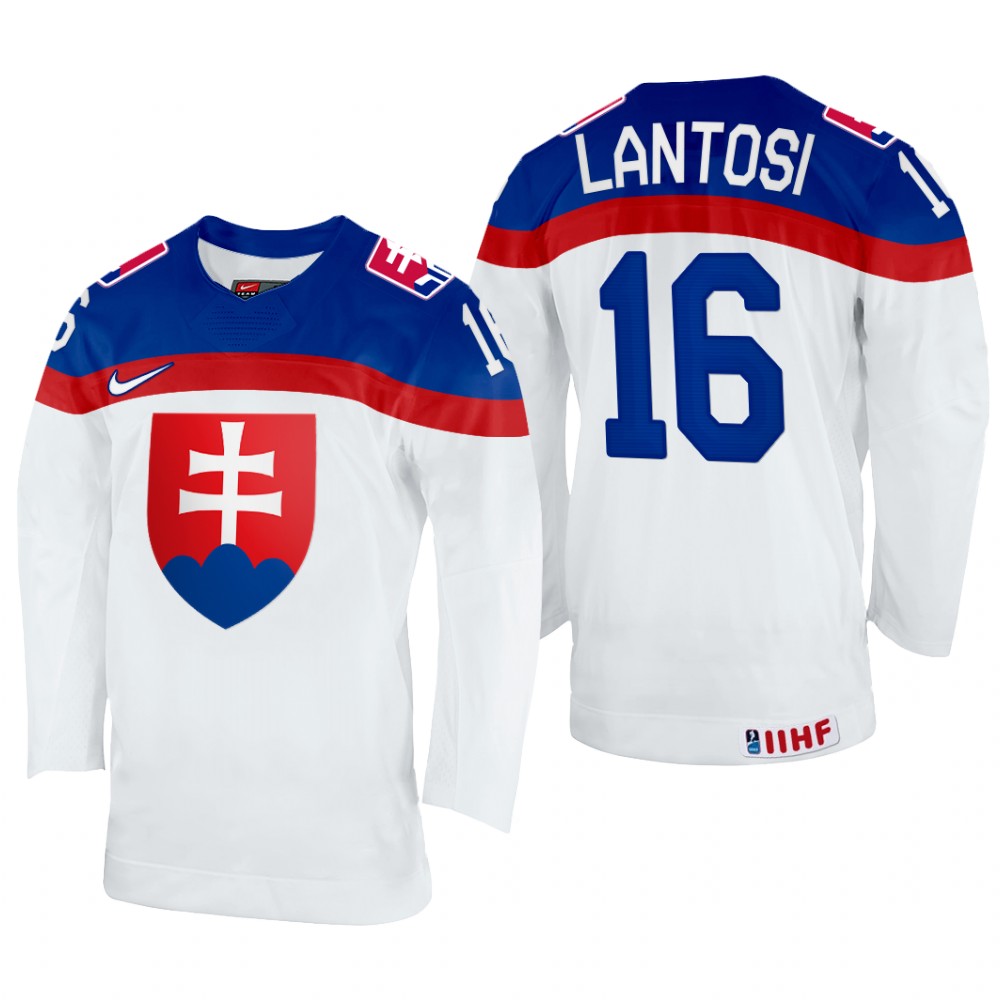 Slovakia Robert Lantosi 2022 IIHF World Championship White #16 Jersey Home