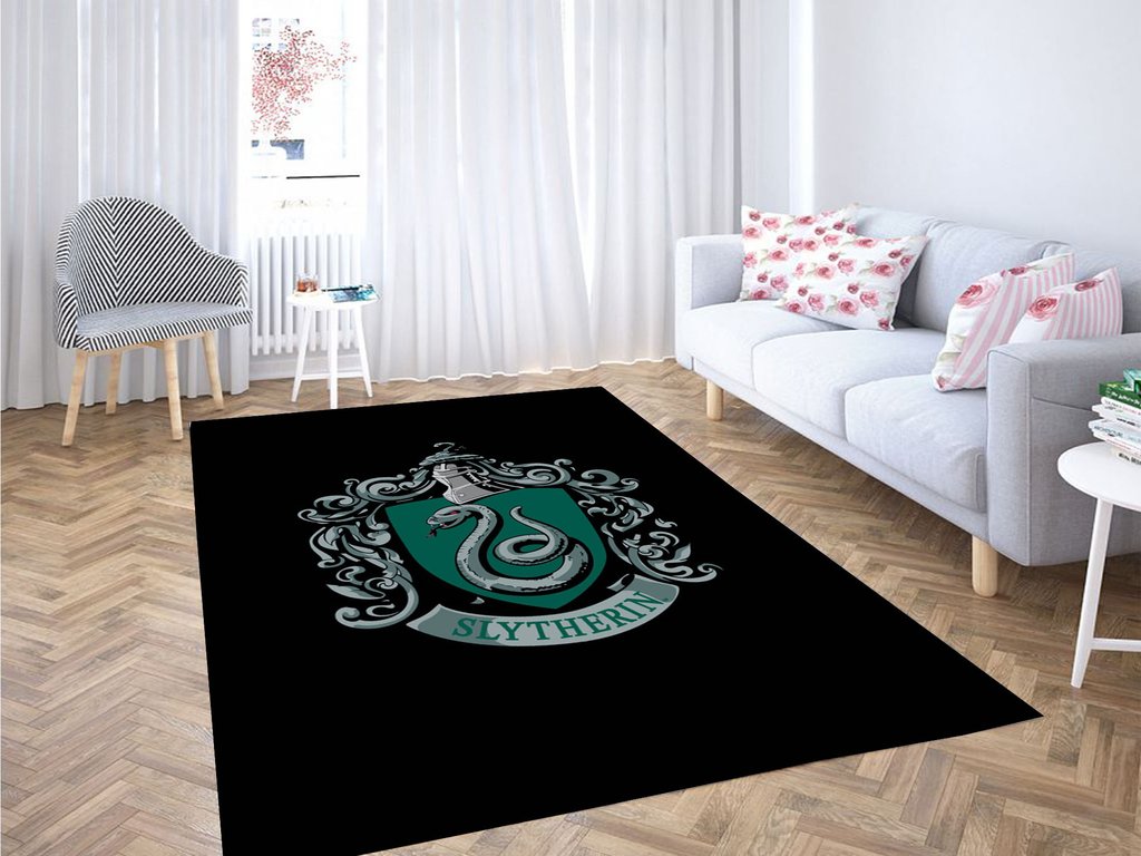 Slytherin Logo Harry Potter Living Room Modern Carpet Rectangle Rug