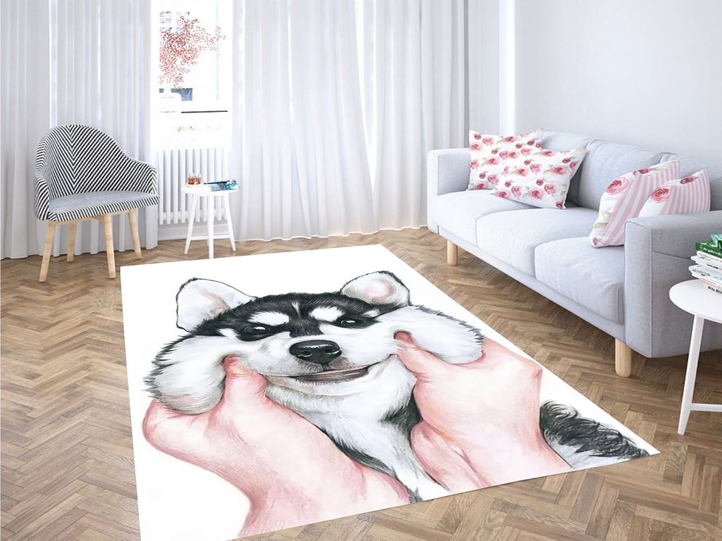 Smile Dog Living Room Modern Carpet Rectangle Rug