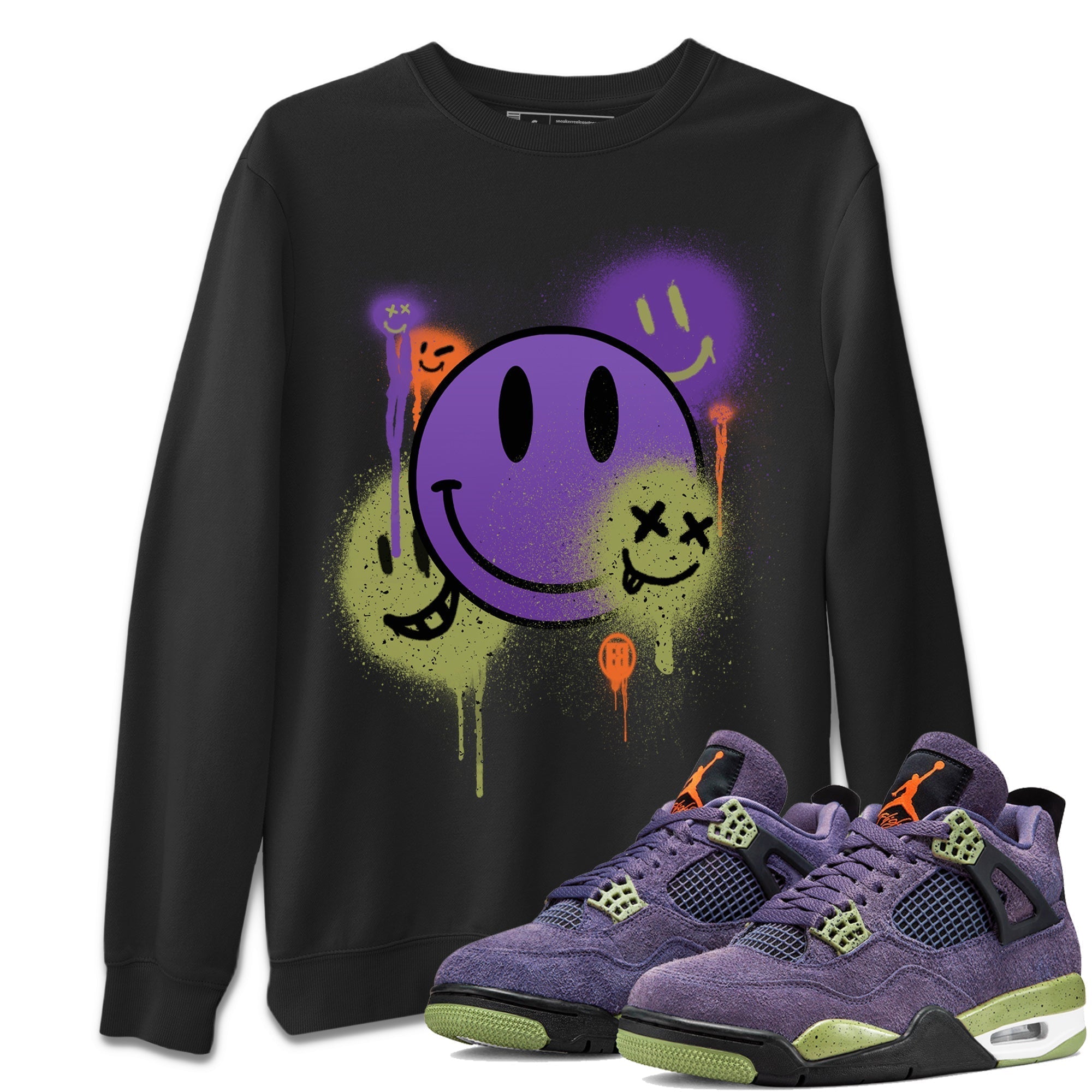 Smile Painting Unisex Sweater – Air Jordan 4 Canyon Purple, Sneakers Matching Sweater