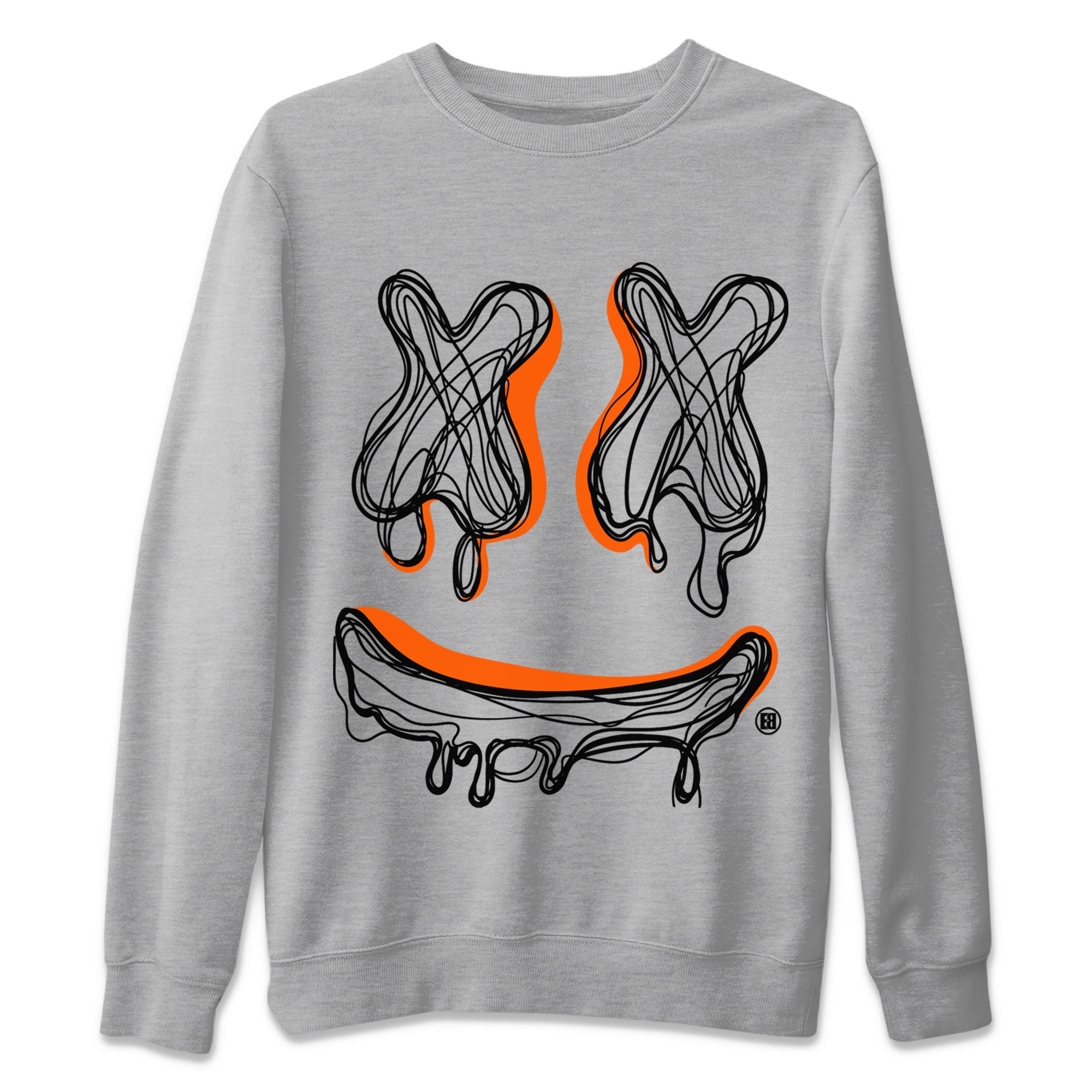 Smiley Doodle Unisex Sweater – Air Jordan 12 Brilliant Orange, Sneakers Matching Sweater