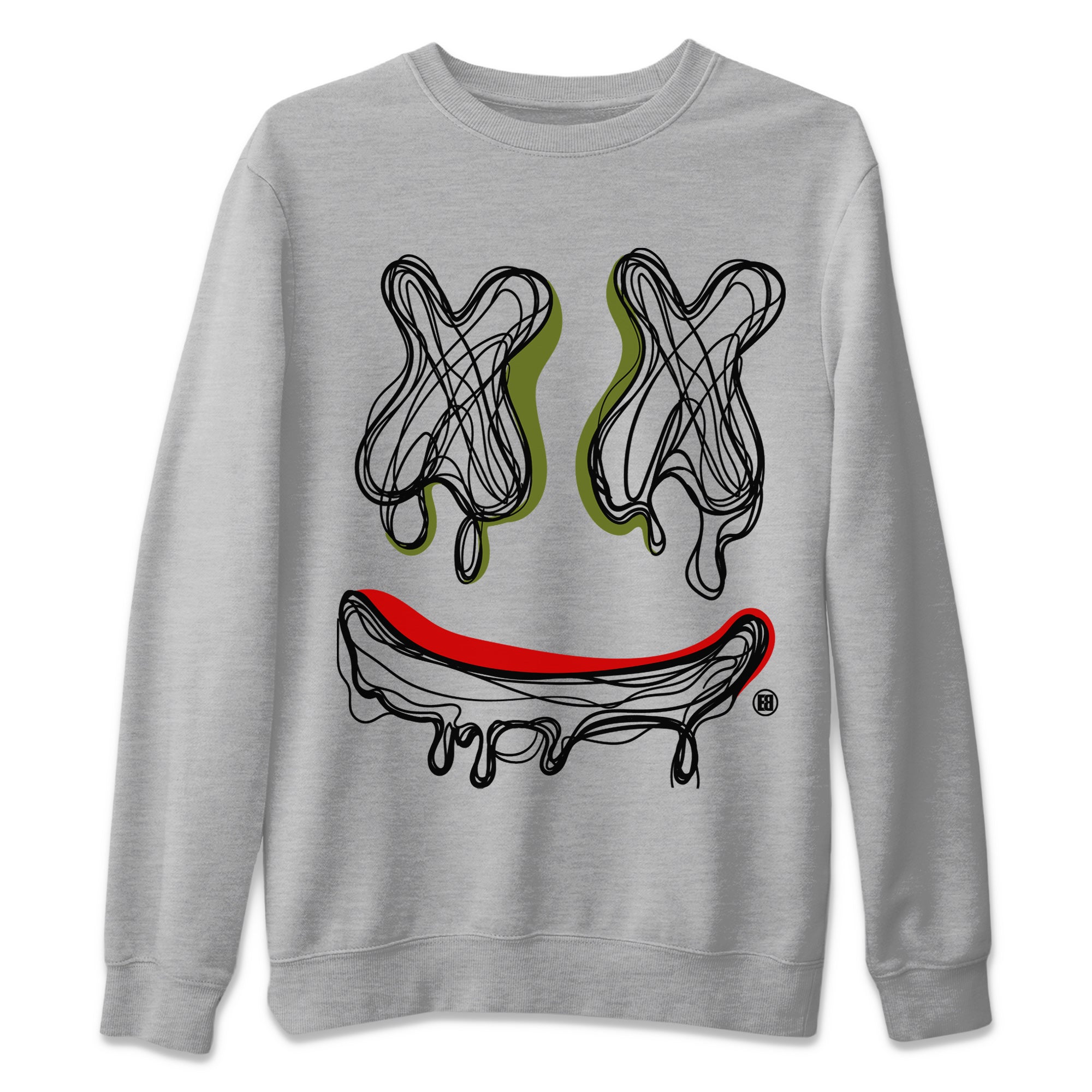 Smiley Doodle Unisex Sweater – Air Jordan 1 Travis Scott Olive, Sneakers Matching Sweater