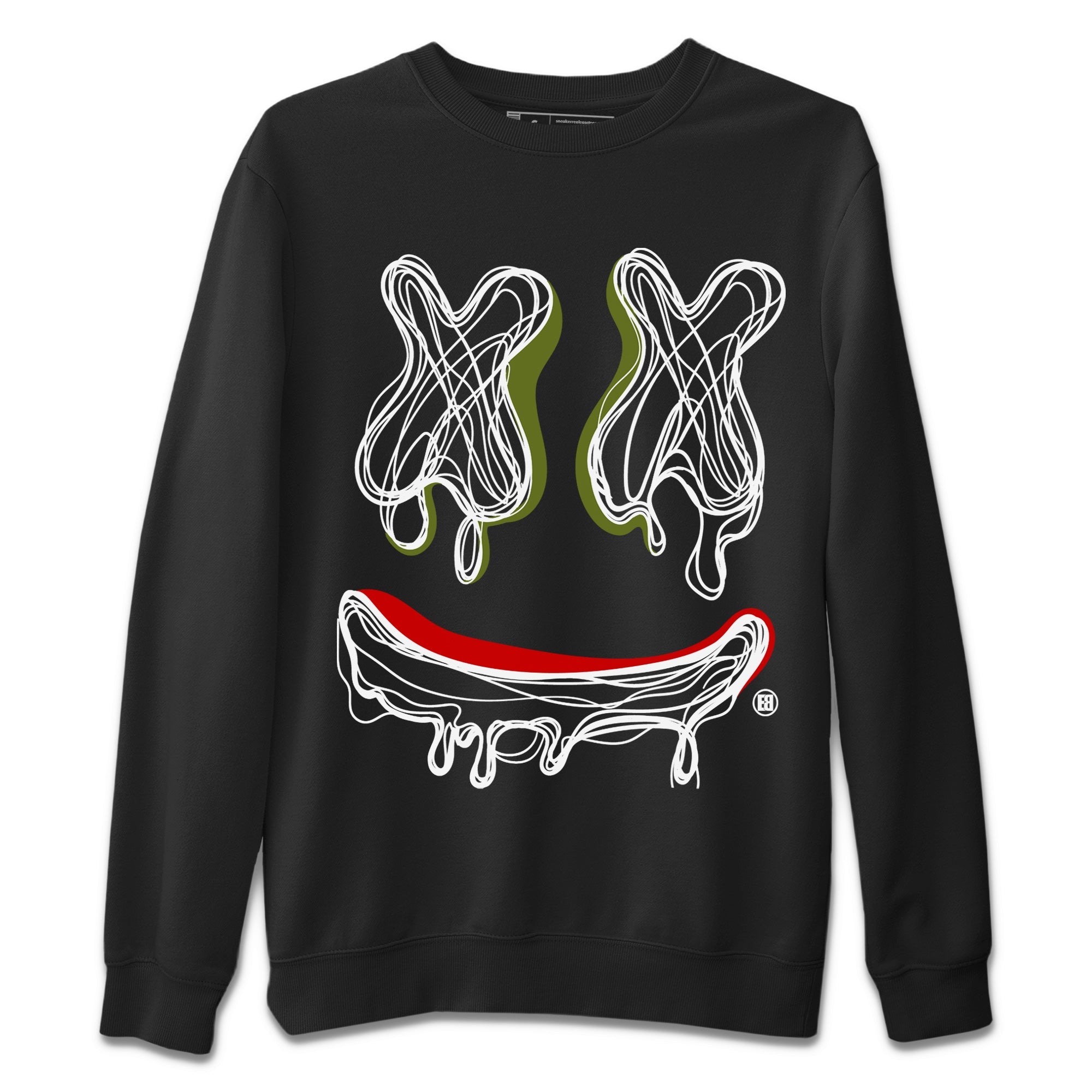 Smiley Doodle Unisex Sweater – Air Jordan 1 Travis Scott Olive, Sneakers Matching Sweater