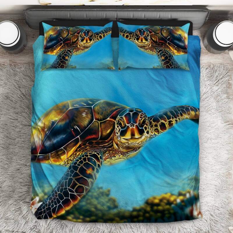 Smiling Turtle 3D Customized Duvet Cover Bedding Set