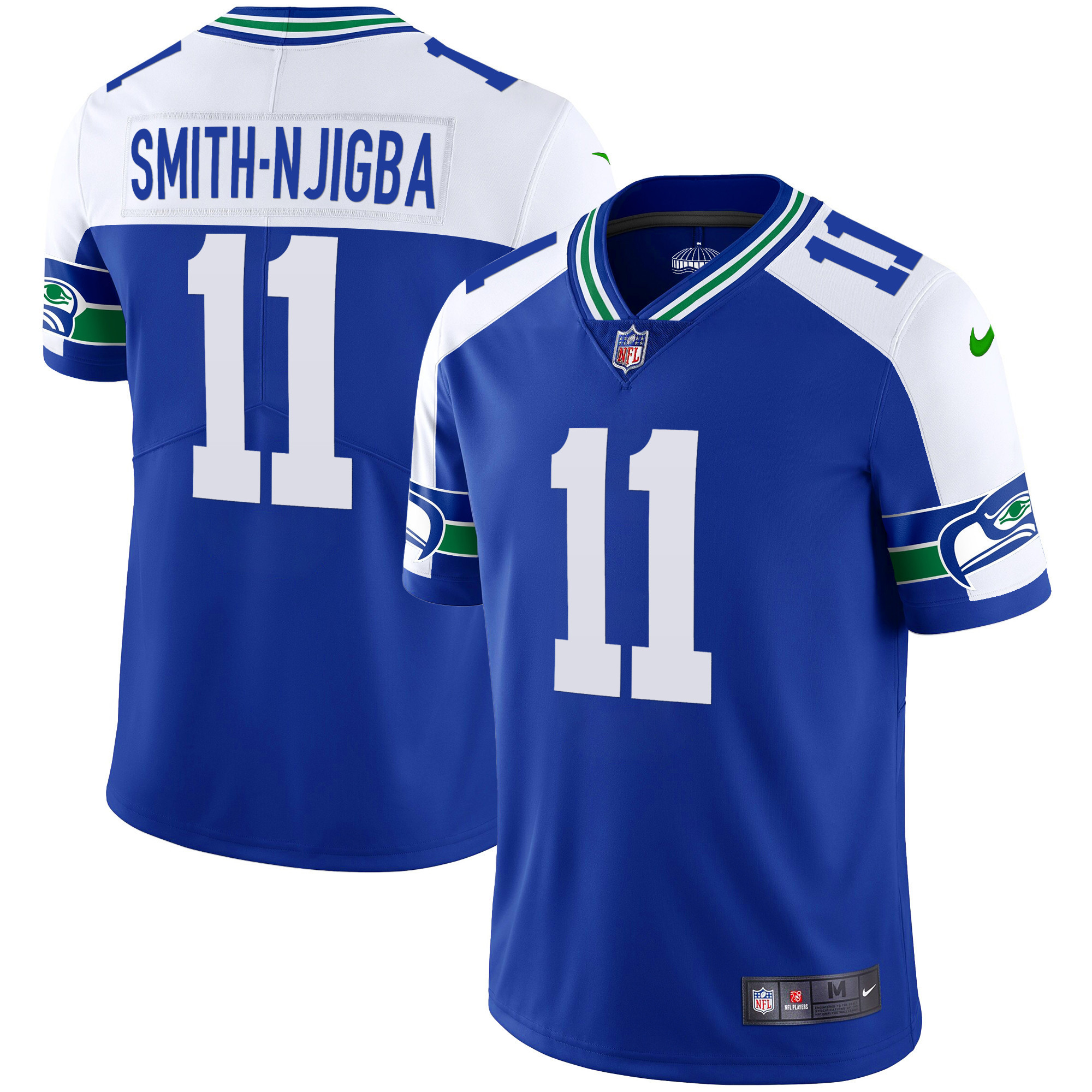 Smith-Njigba Men's Seattle Seahawks Throwback & Gold Alternate Jersey - All Stitched 