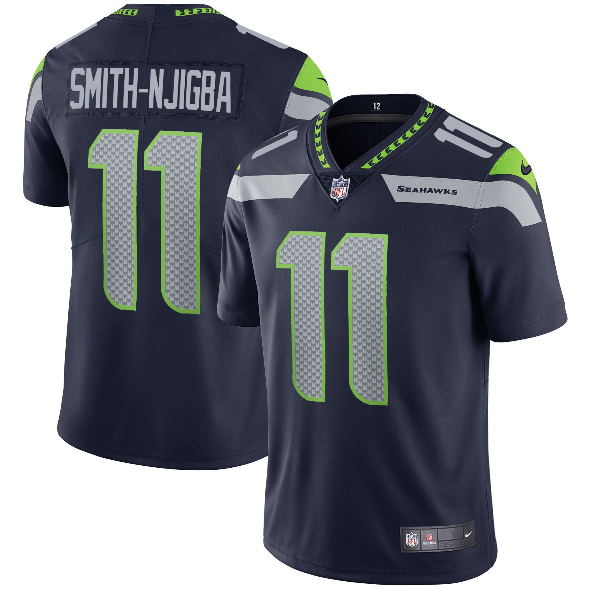 Smith-Njigba Men's Seattle Seahawks Vapor Royal Jersey - All Stitched 