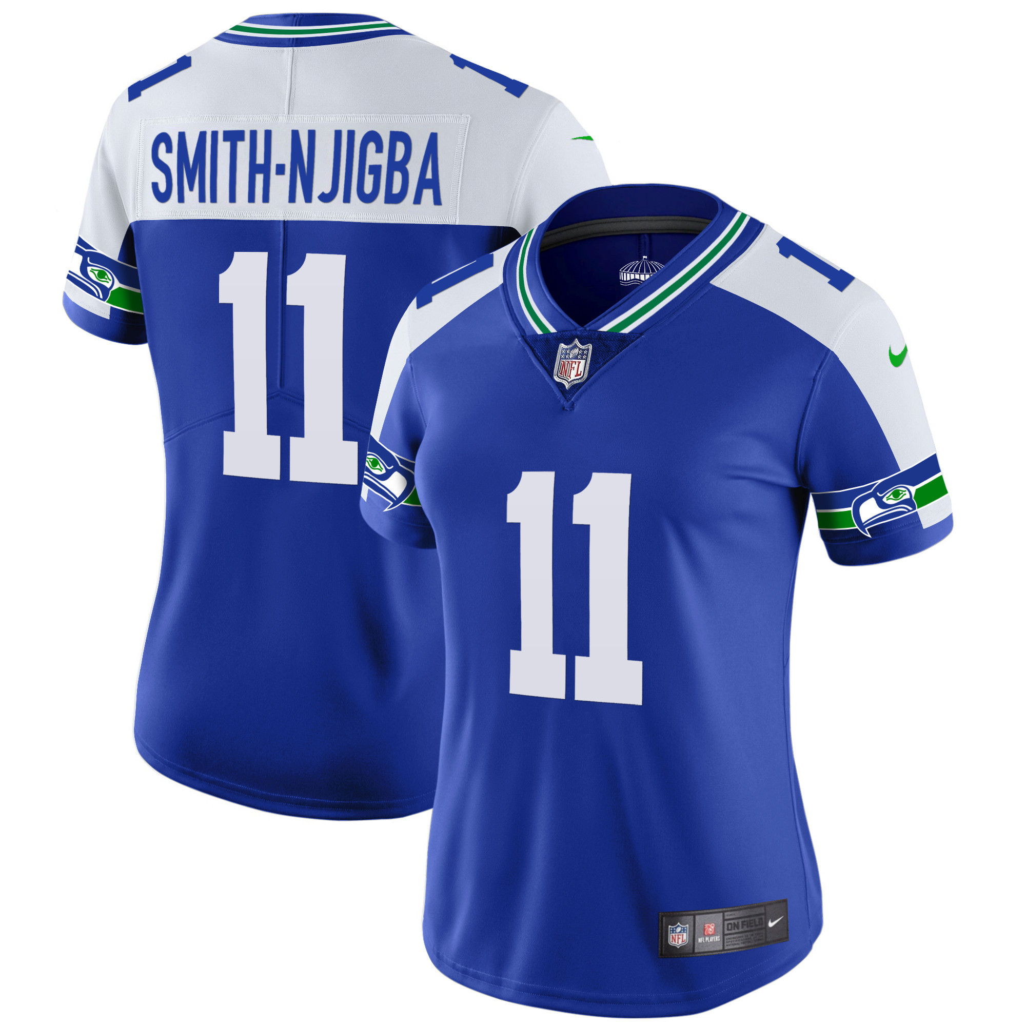 Smith-Njigba Women's Seattle Seahawks Throwback & Gold Alternate Jersey - All Stitched 
