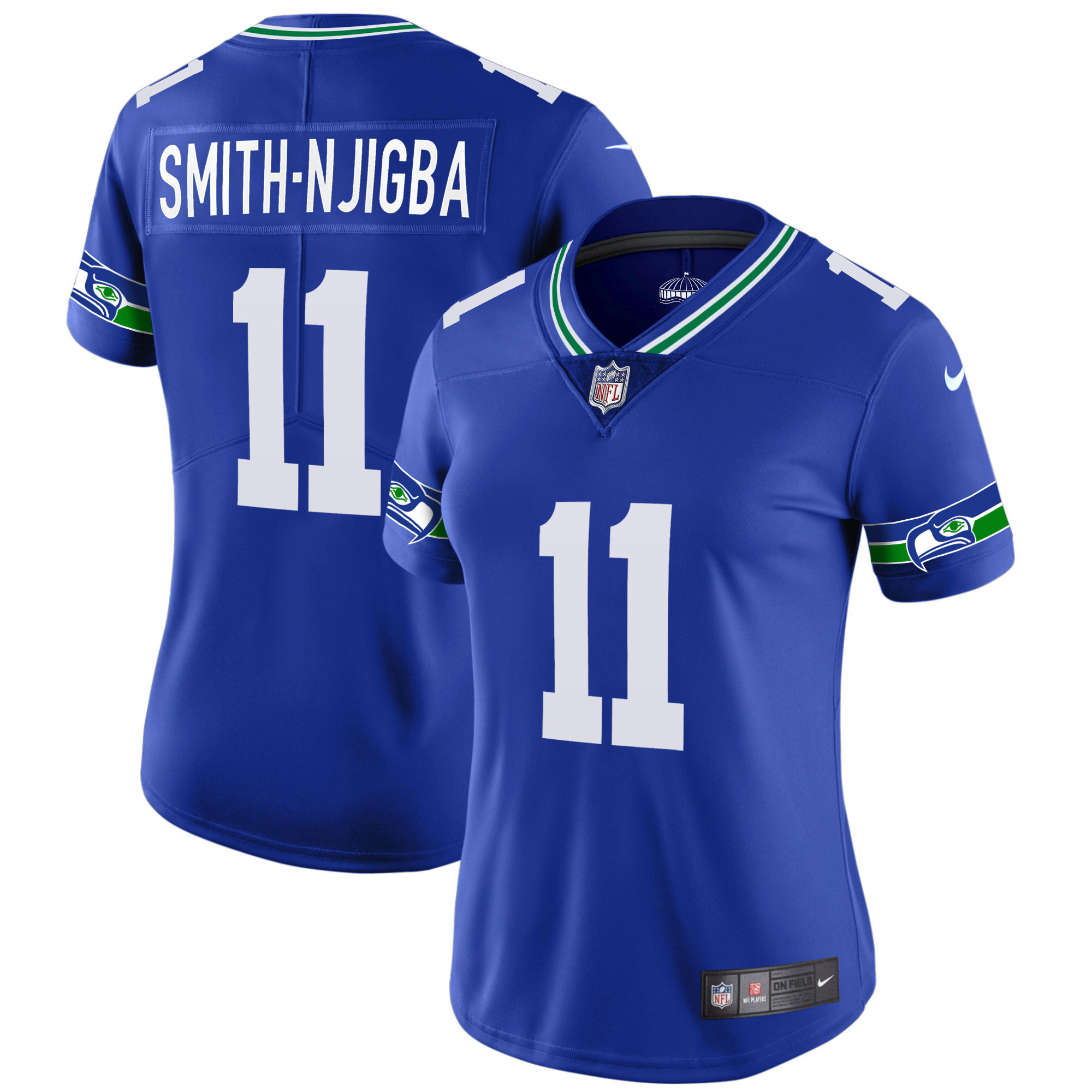 Smith-Njigba Women's Seattle Seahawks Throwback & Gold Royal Jersey - All Stitched 