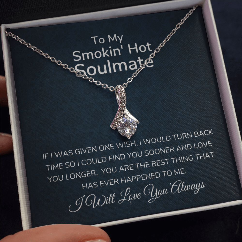Smokin’ Hot Soulmate Alluring Beauty White Gold And Glittering Gemstones Necklace