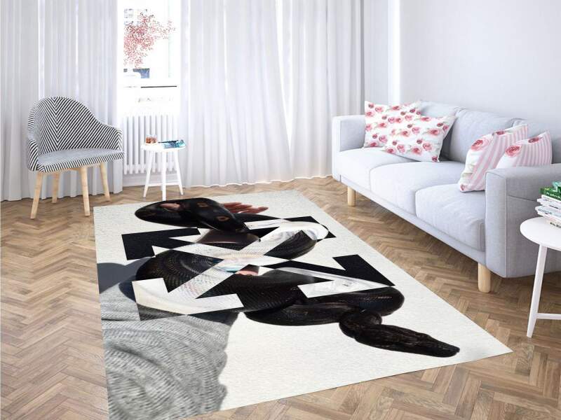 Snake Off White Carpet Rectangle Rug