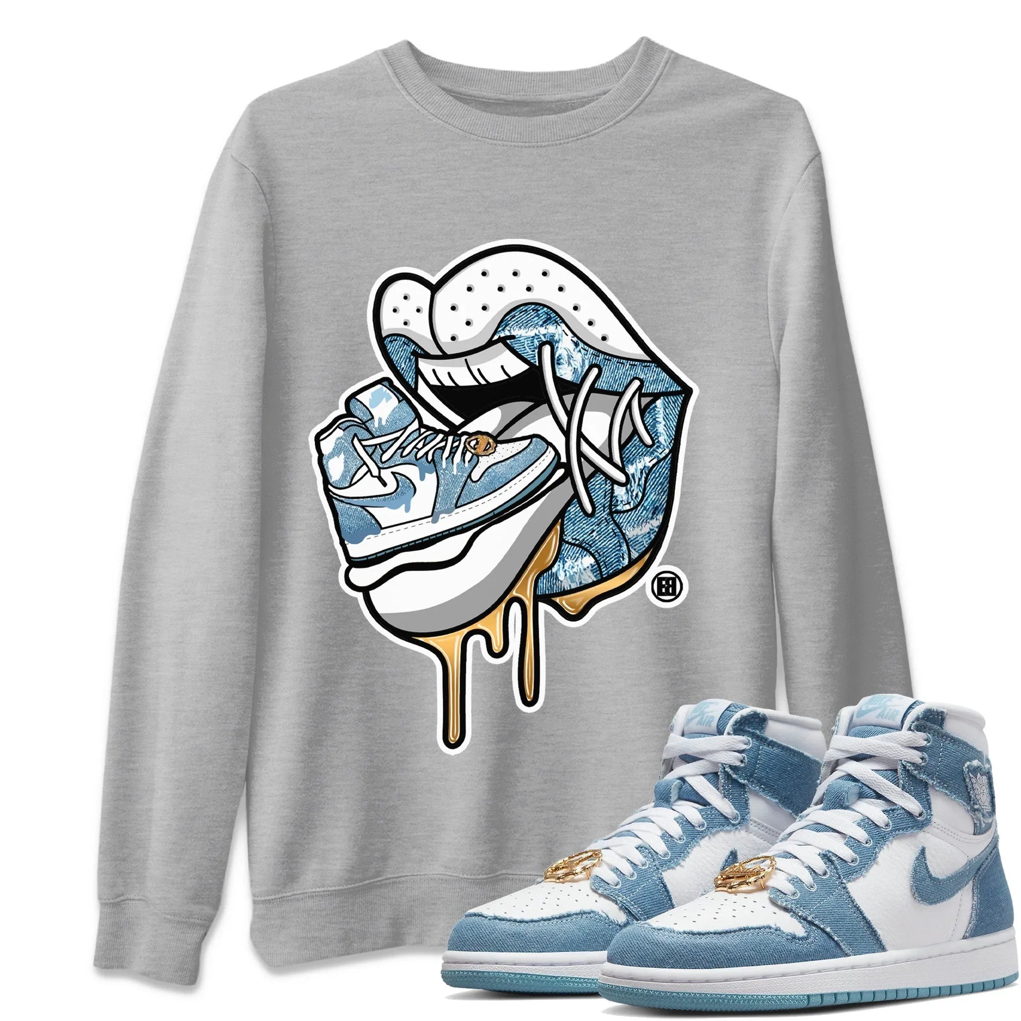 Sneaker Addiction 2 Unisex Sweater – Air Jordan 1 Denim, Sneakers Matching Sweater