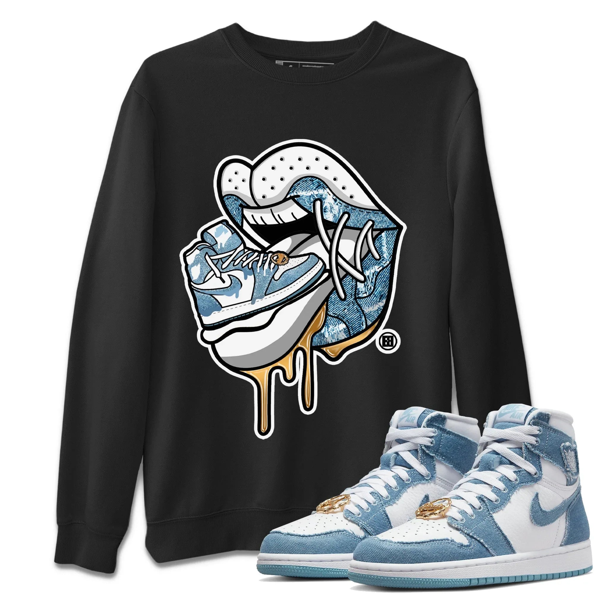 Sneaker Addiction 2 Unisex Sweater – Air Jordan 1 Denim, Sneakers Matching Sweater