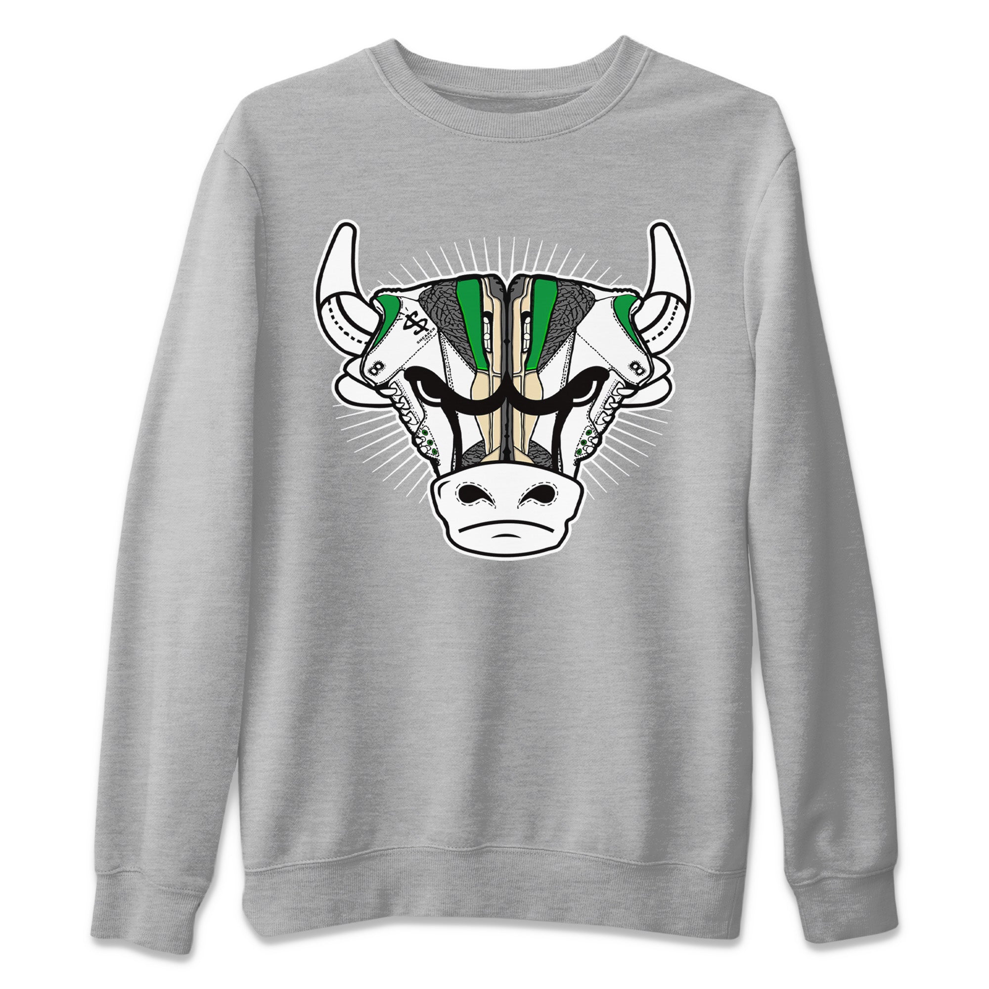 Sneaker Bull Head Unisex Sweater – Air Jordan 3 Lucky Green, Sneakers Matching Sweater