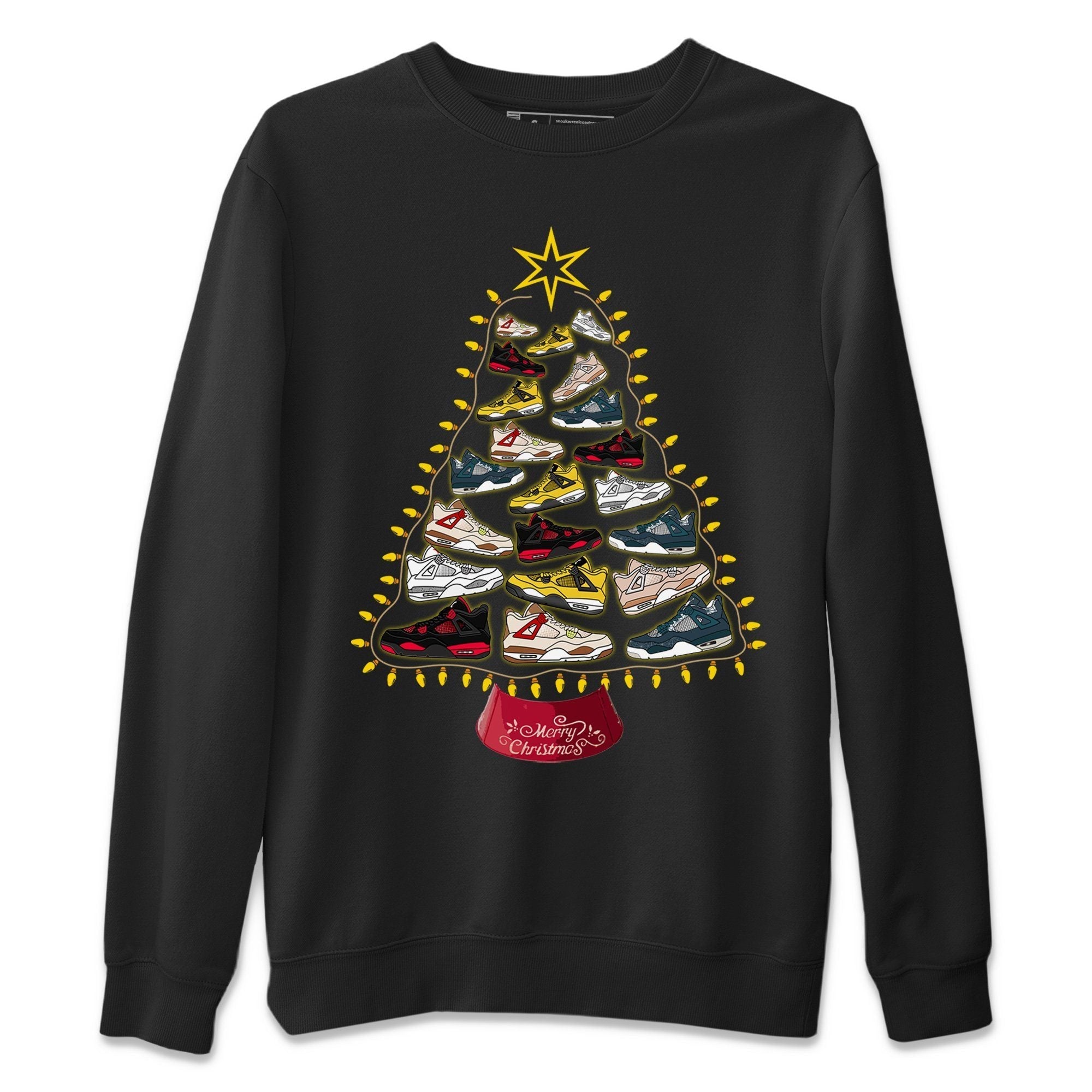 Sneaker Christmas Tree Unisex Sweater – Air Jordan 4 Red Thunder, Sneakers Matching Sweater