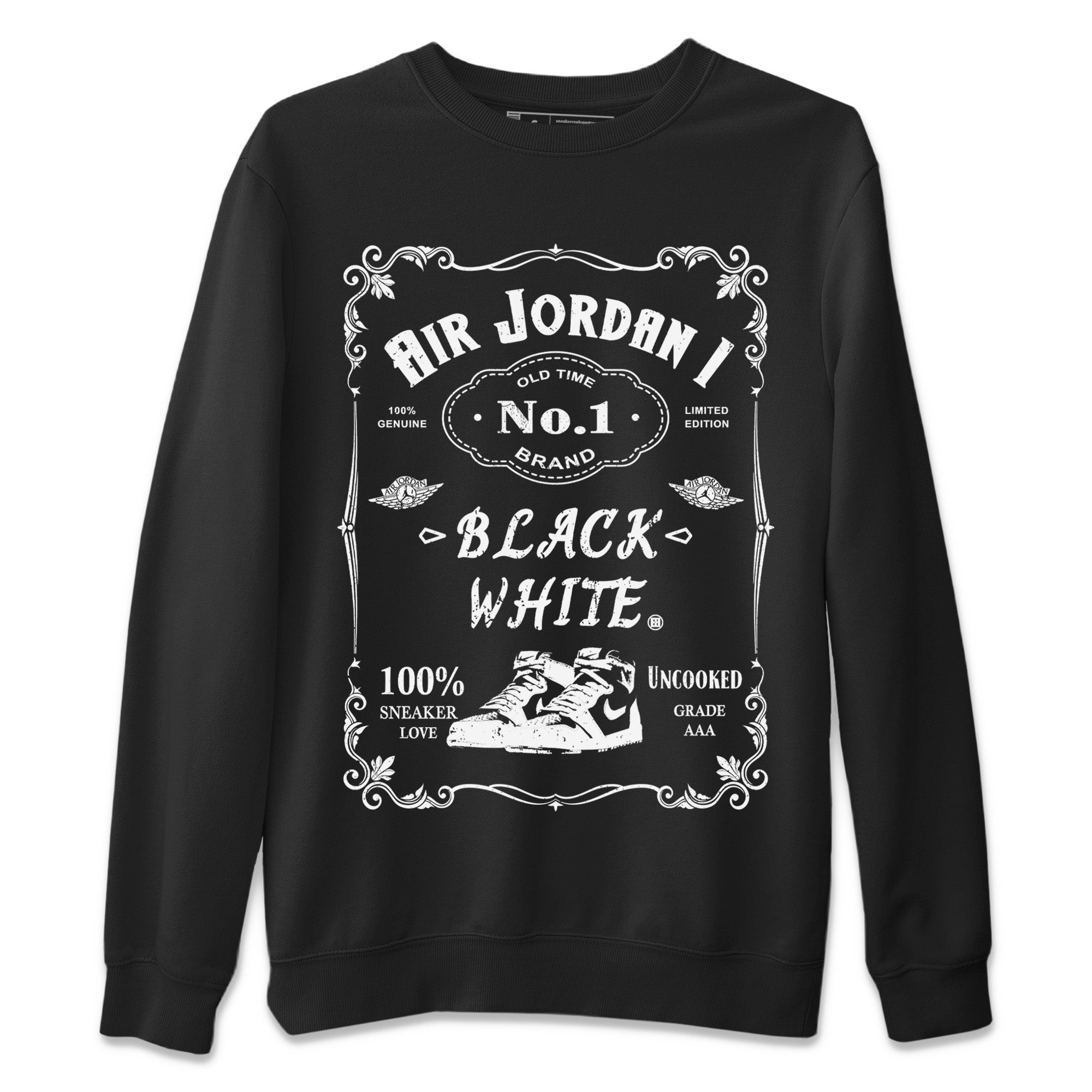 Sneaker Label Unisex Sweater – Air Jordan 1 Black White, Sneakers Matching Sweater