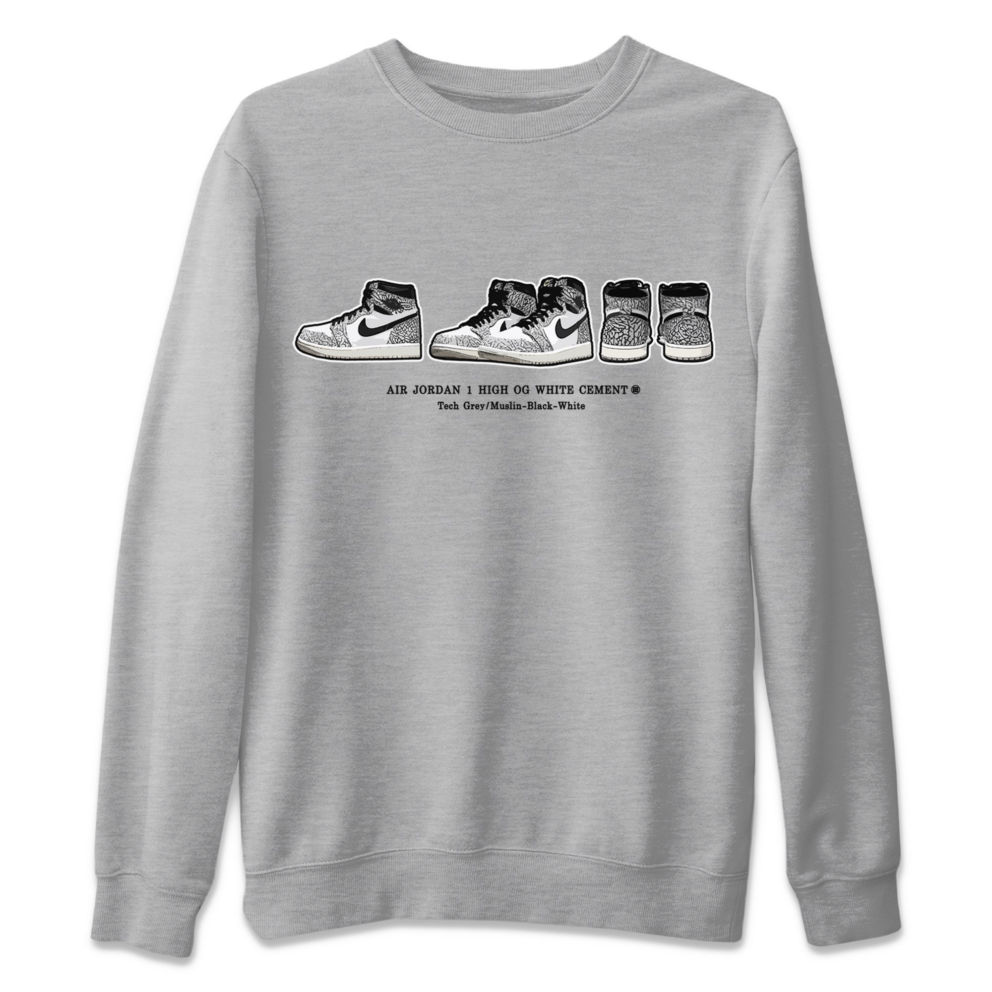 Sneaker Prelude Unisex Sweater – Air Jordan 1 White Cement, Sneakers Matching Sweater