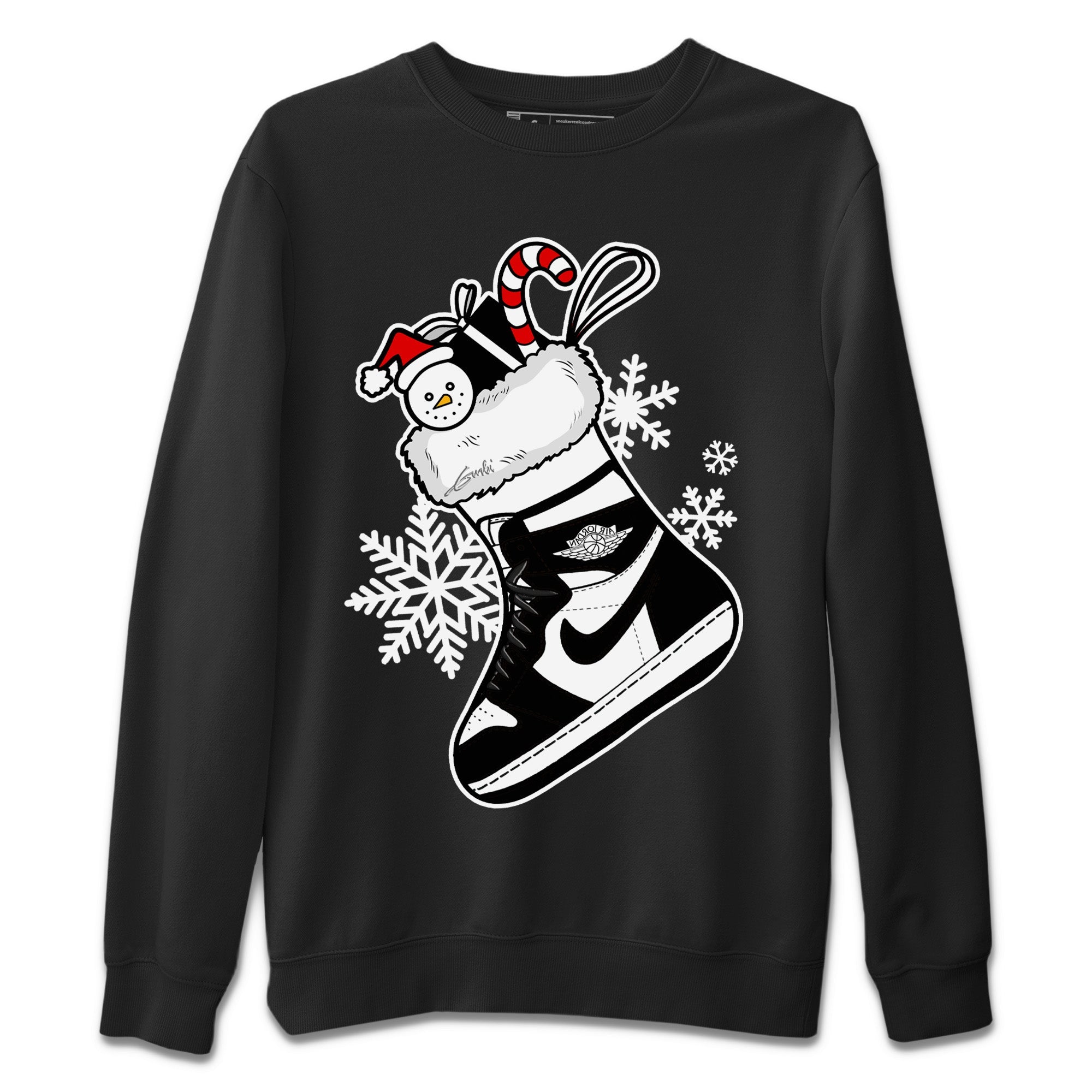 Sneaker Stocking Unisex Sweater – Air Jordan 1 Black White, Sneakers Matching Sweater