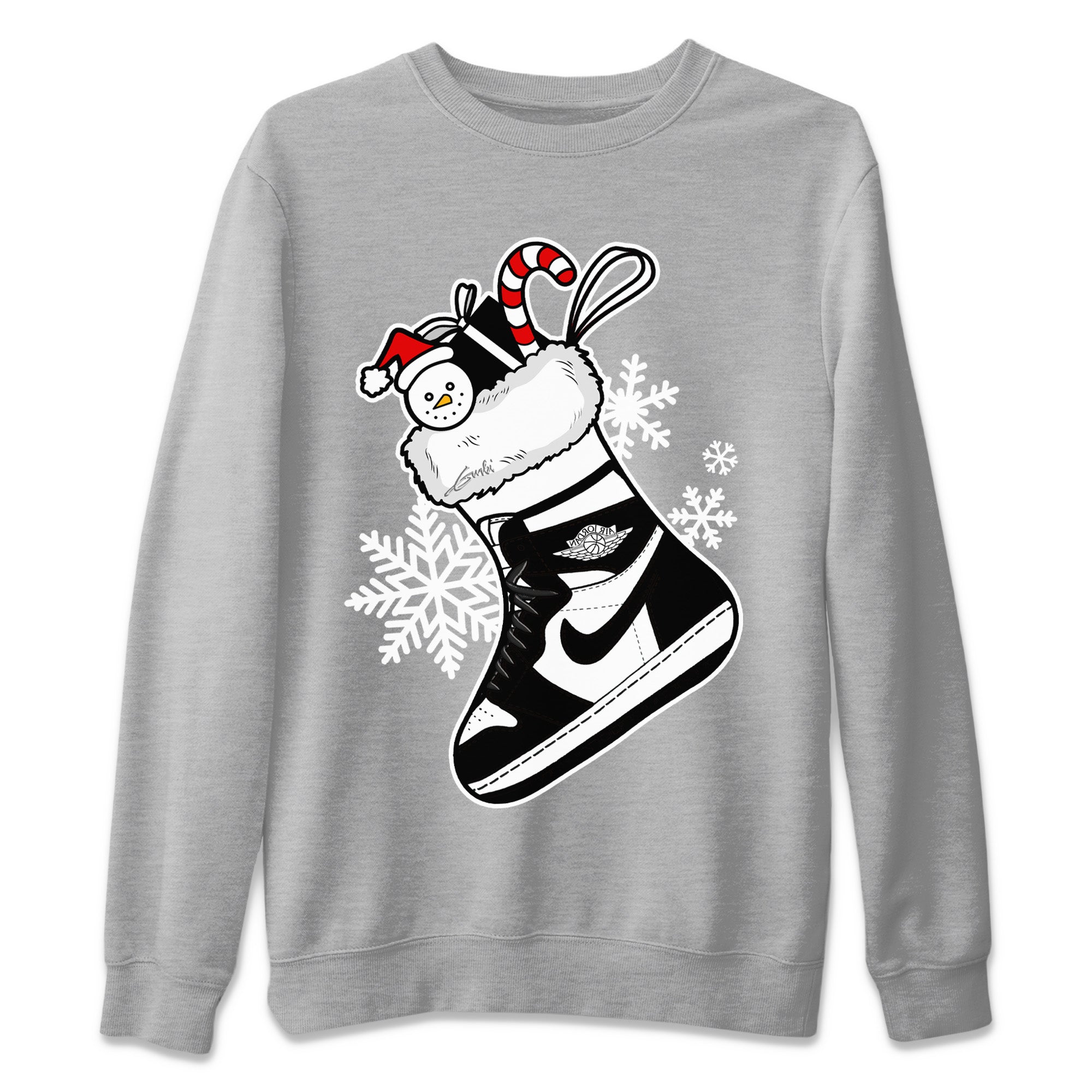 Sneaker Stocking Unisex Sweater – Air Jordan 1 Black White, Sneakers Matching Sweater