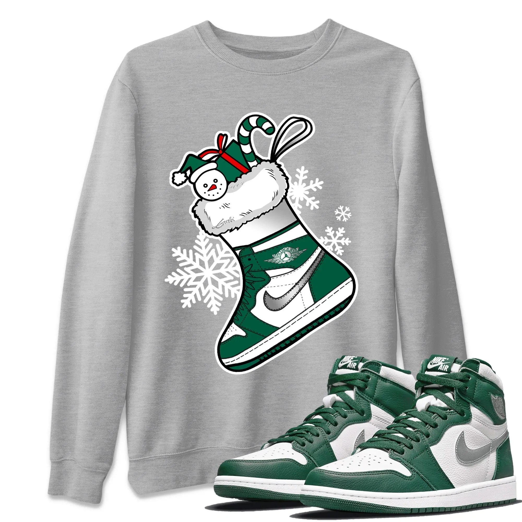 Sneaker Stocking Unisex Sweater – Air Jordan 1 Gorge Green, Sneakers Matching Sweater