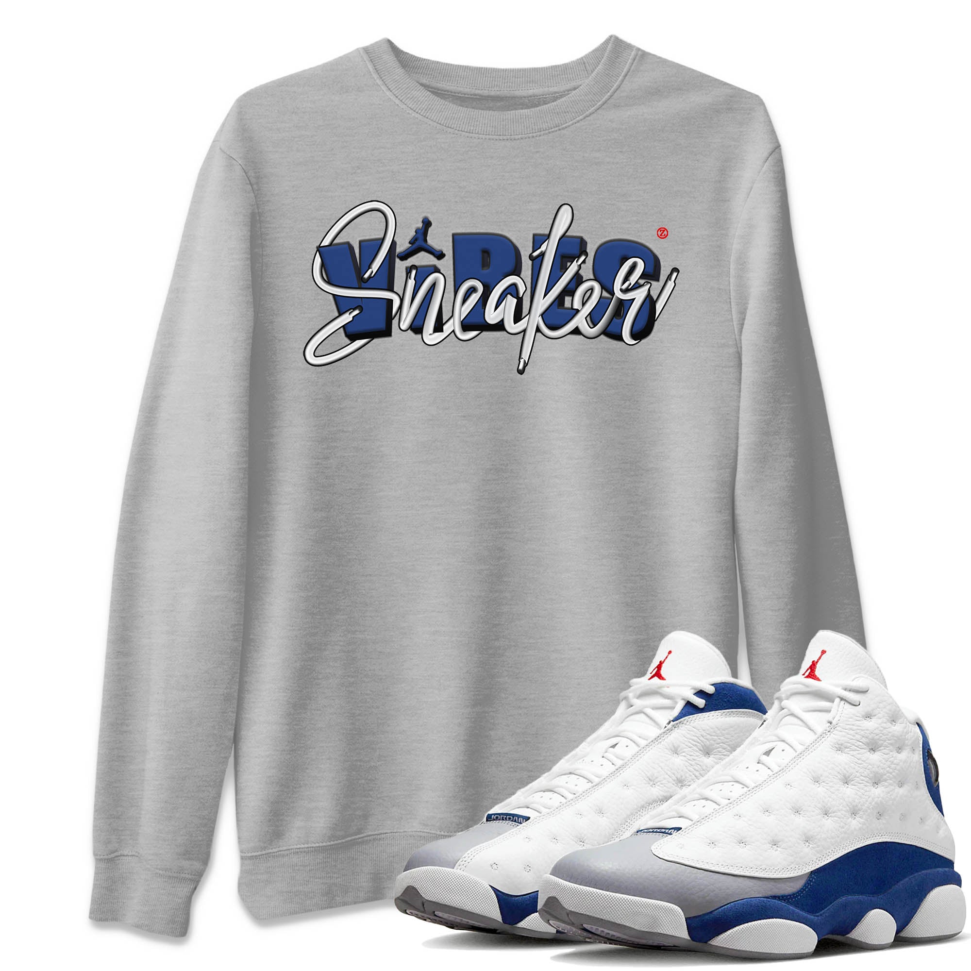 Sneaker Vibes Unisex Sweater – Air Jordan 13 French Blue, Sneakers Matching Sweater