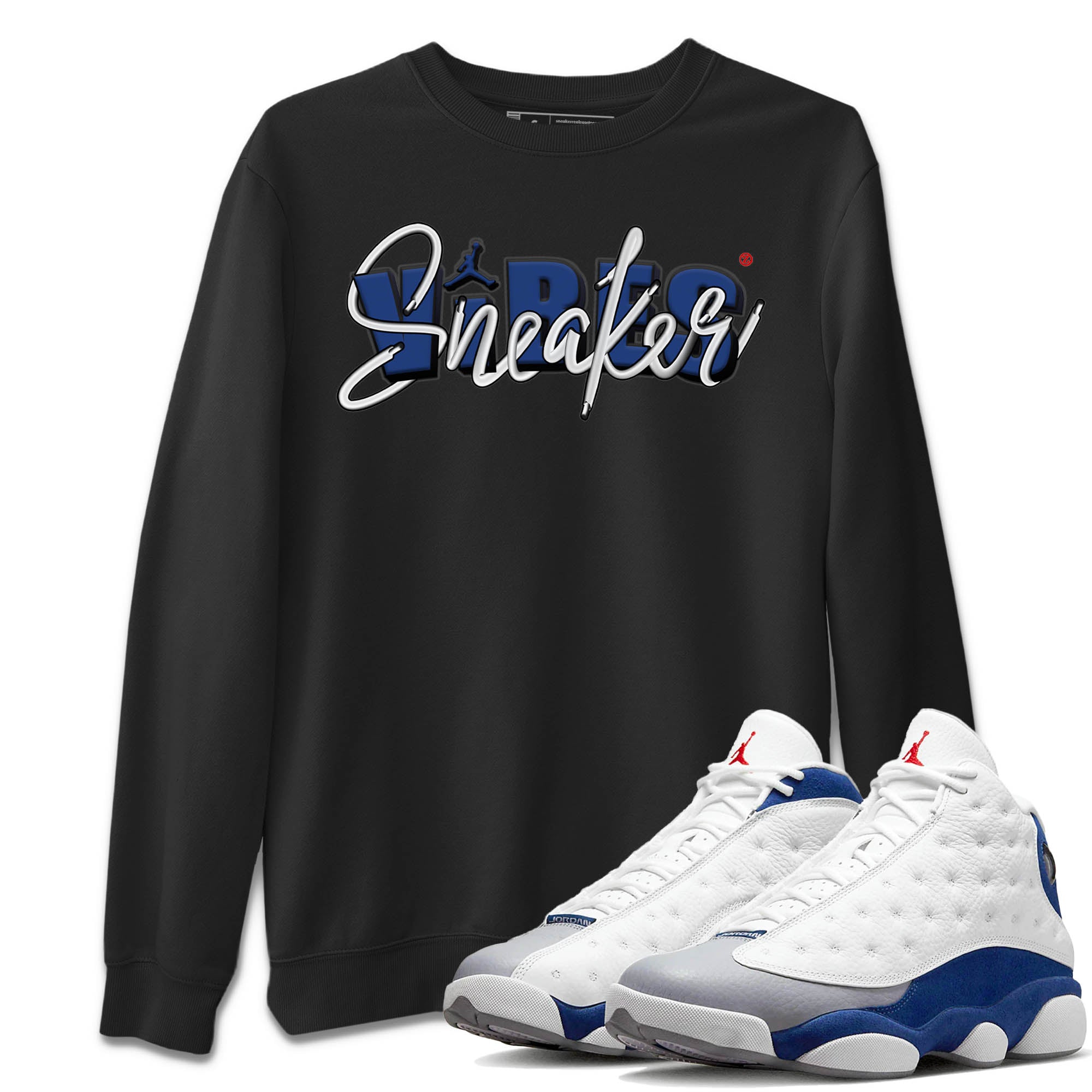 Sneaker Vibes Unisex Sweater – Air Jordan 13 French Blue, Sneakers Matching Sweater